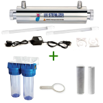 Kit Stérilisateur UV 25W + 2 lampes + porte filtre duplex + 2 cartouches
