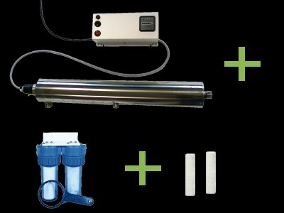 Kit stérilisateur UV3 PRO - 55W +<br />Porte-filtres duplex + 2 filtres