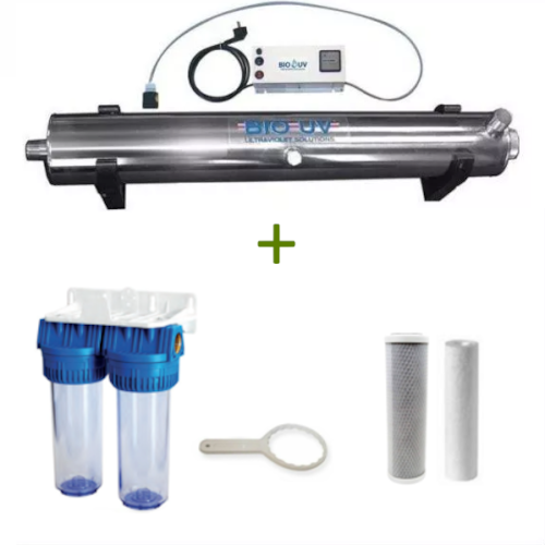Kit stérilisateur BIO-UV HOME3 - 55W + 2 Porte-filtres + 2 filtres